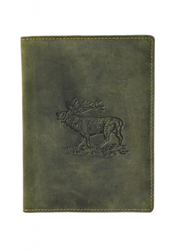 Vintage Ausweismappe oliv Stag Leder